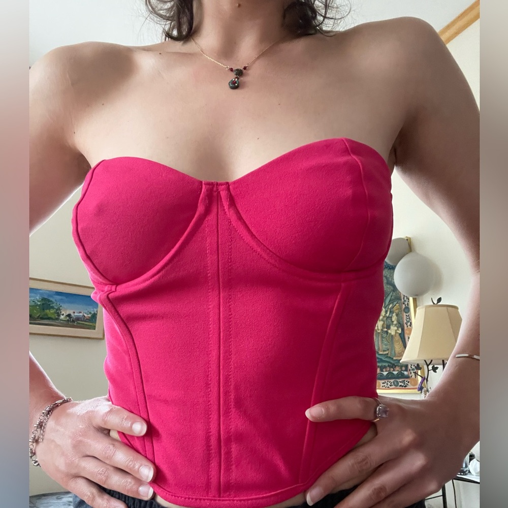 Barbie hot pink corset top with zipper!